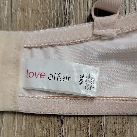 38DD Love Affair Underwired Bra ~ Beige ~ Polka Dot ~ Adjustable Straps - Picture 5 of 5
